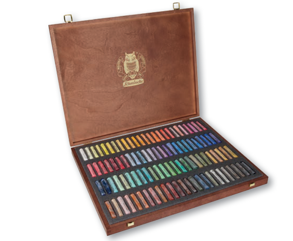 Schmincke Pastels Wooden Boxed Set of 45 Assorted pastels