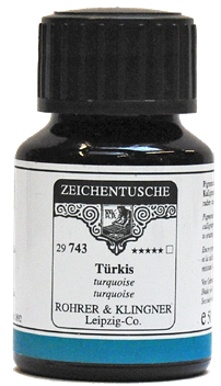 Rohrer &amp; Klingner Pigmented Drawing &amp; Caligraphy Ink Phthalo Blue 50ml