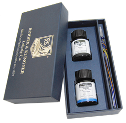 [RK29200001] Rohrer &amp; Klingner Traditional Ink Set 2 Bottles of Ink+1 Glass Pen